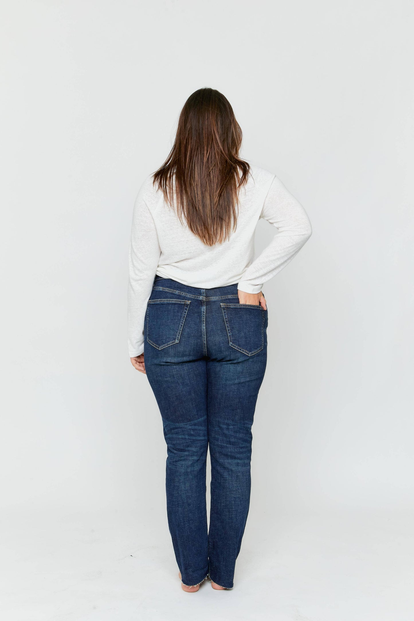 Crosby High Rise Relaxed Taper Denim Jeans by Oliver Logan