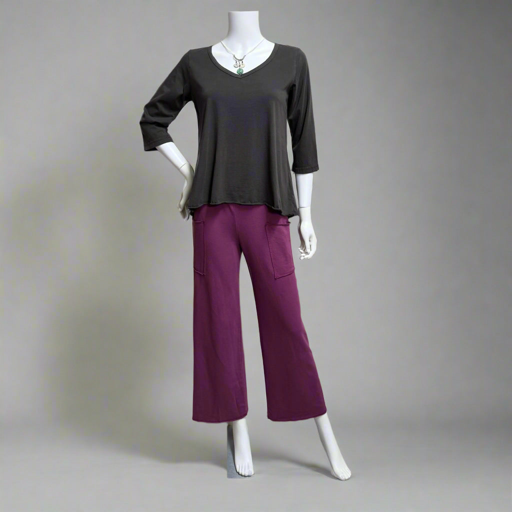 Godet Back 3/4 Sleeve Tee in Jersey Cotton by Prairie Cotton