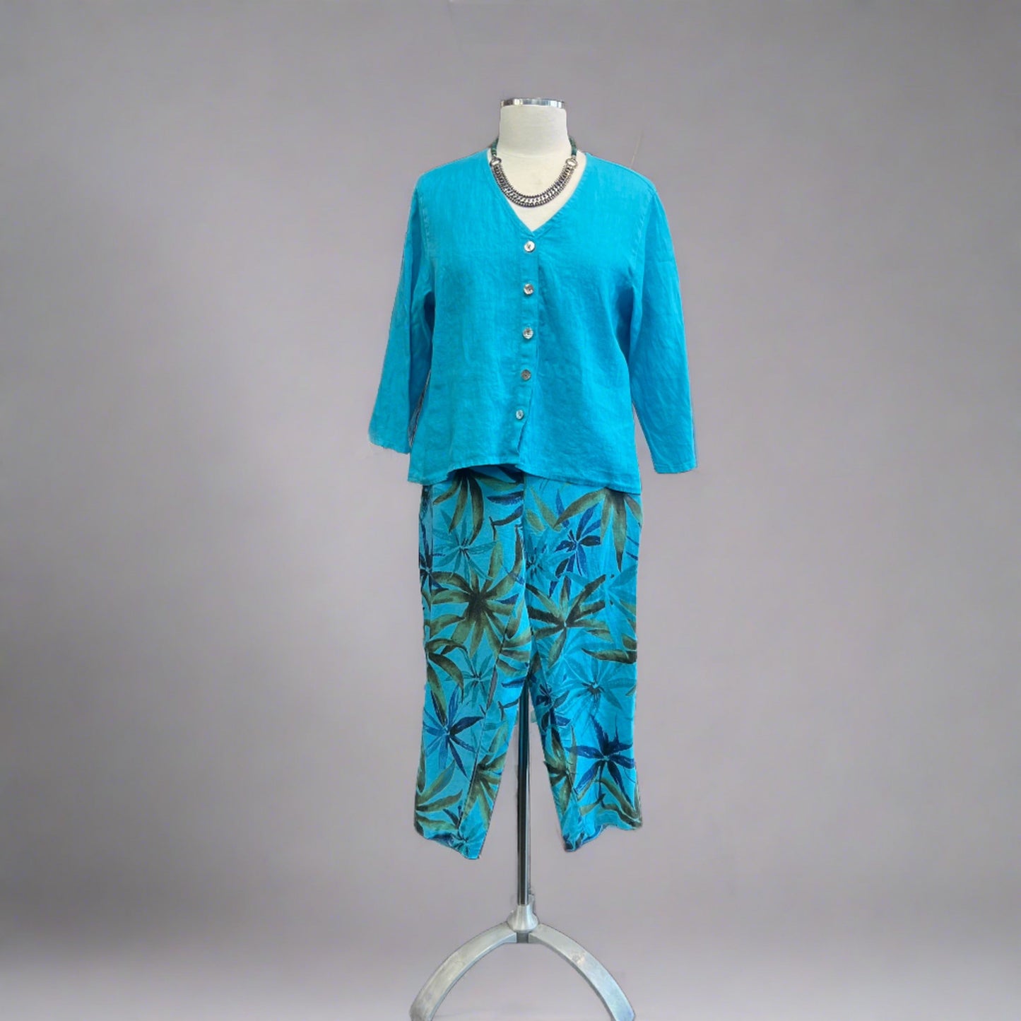 Color Me Cotton Linen Jacket in White At Victoria Susan Wearable Art in Camden SC. Clothing store for Women .