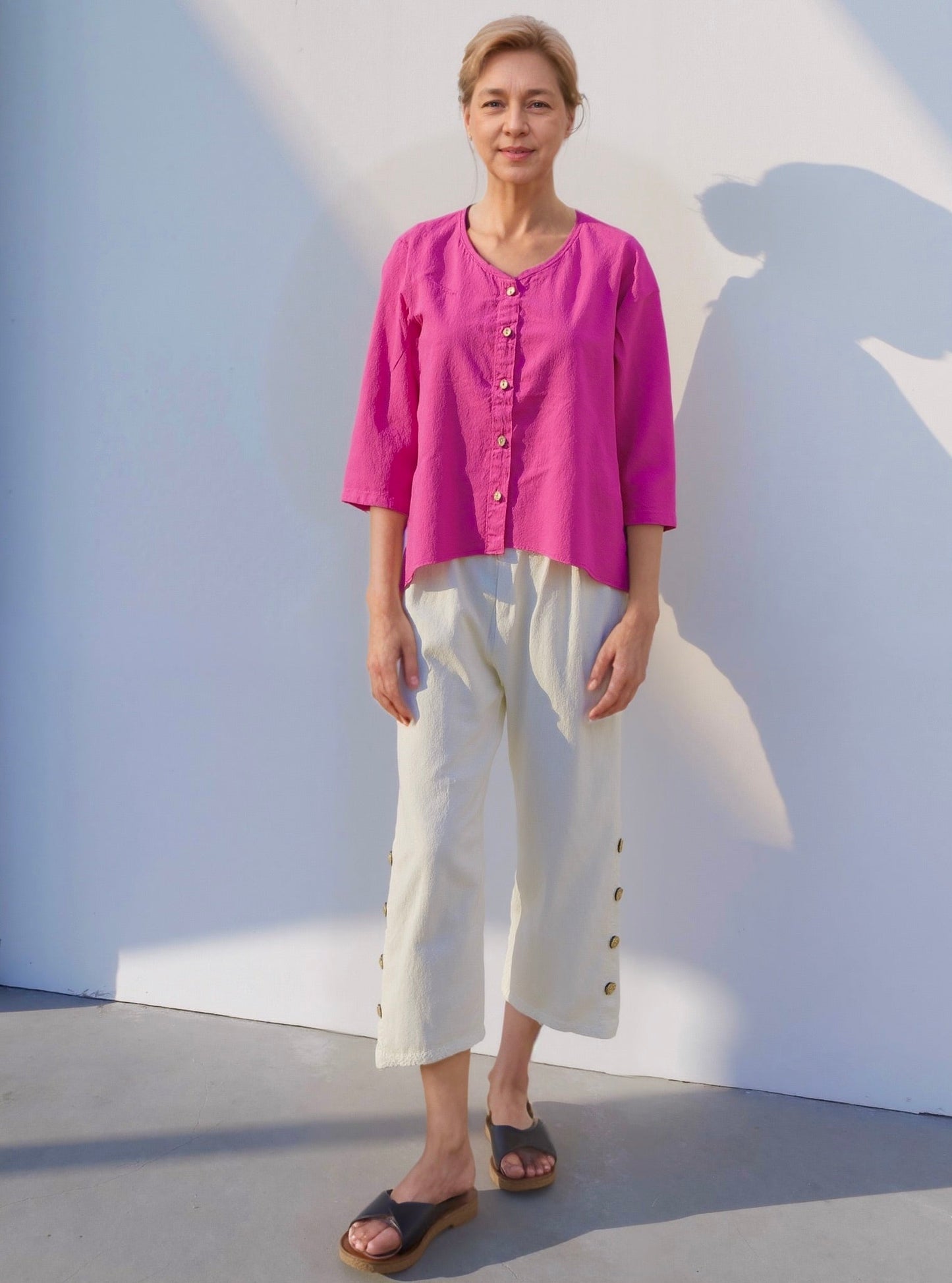 Cotton Gauze Cardigan with Pockets by Sea Breeze of California
