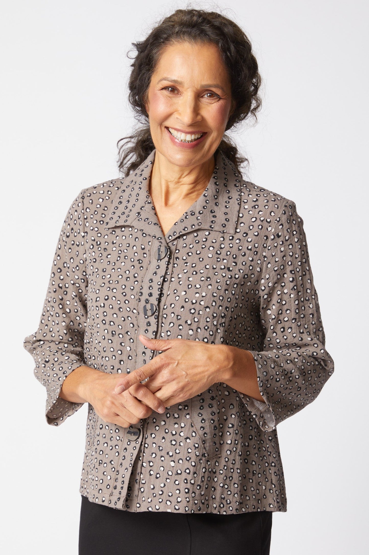 Express Travel Dot Mix Pleat Back Jacket by Habitat