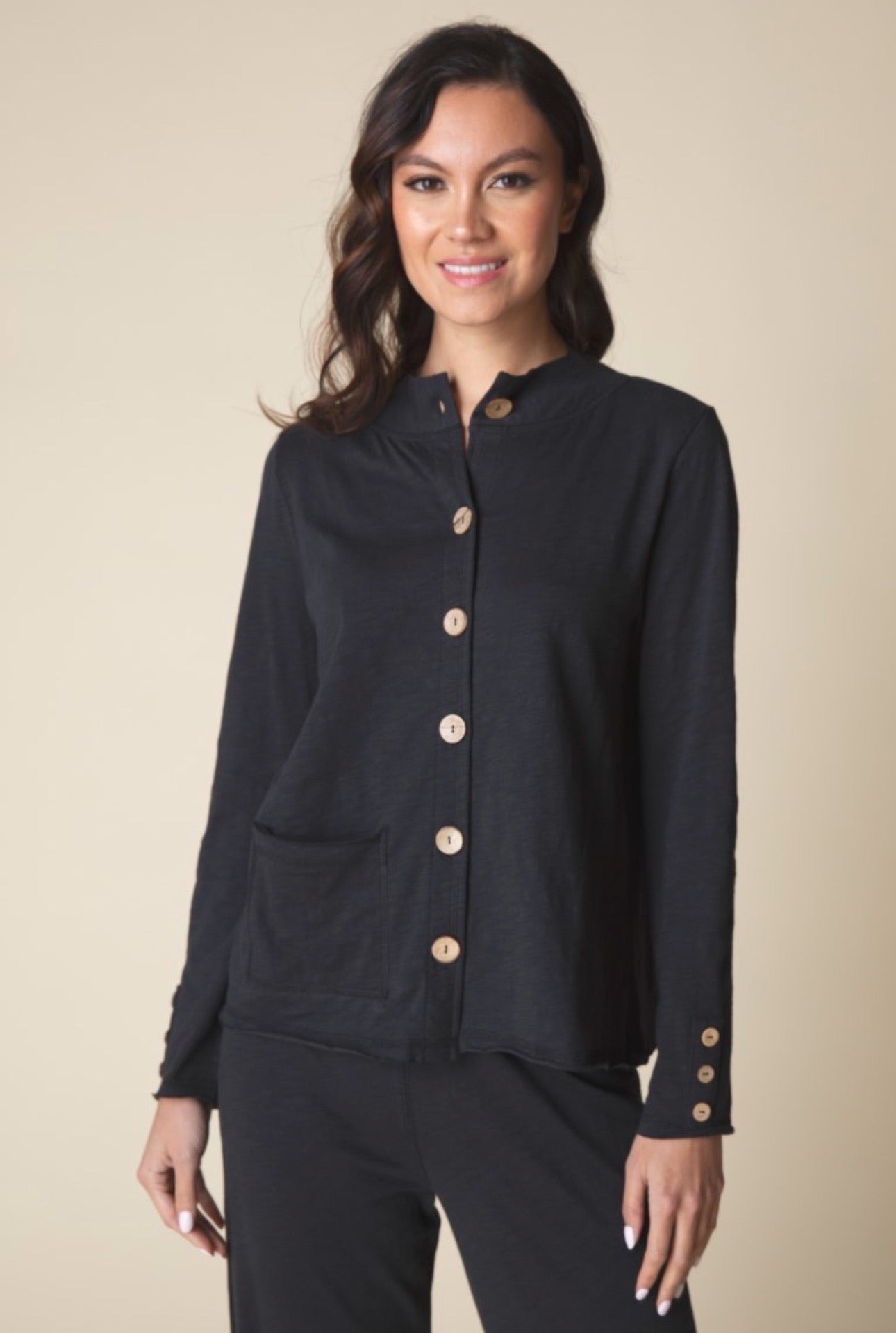 Pebble Rolled Edge Cardigan in Peruvian Cotton by Habitat