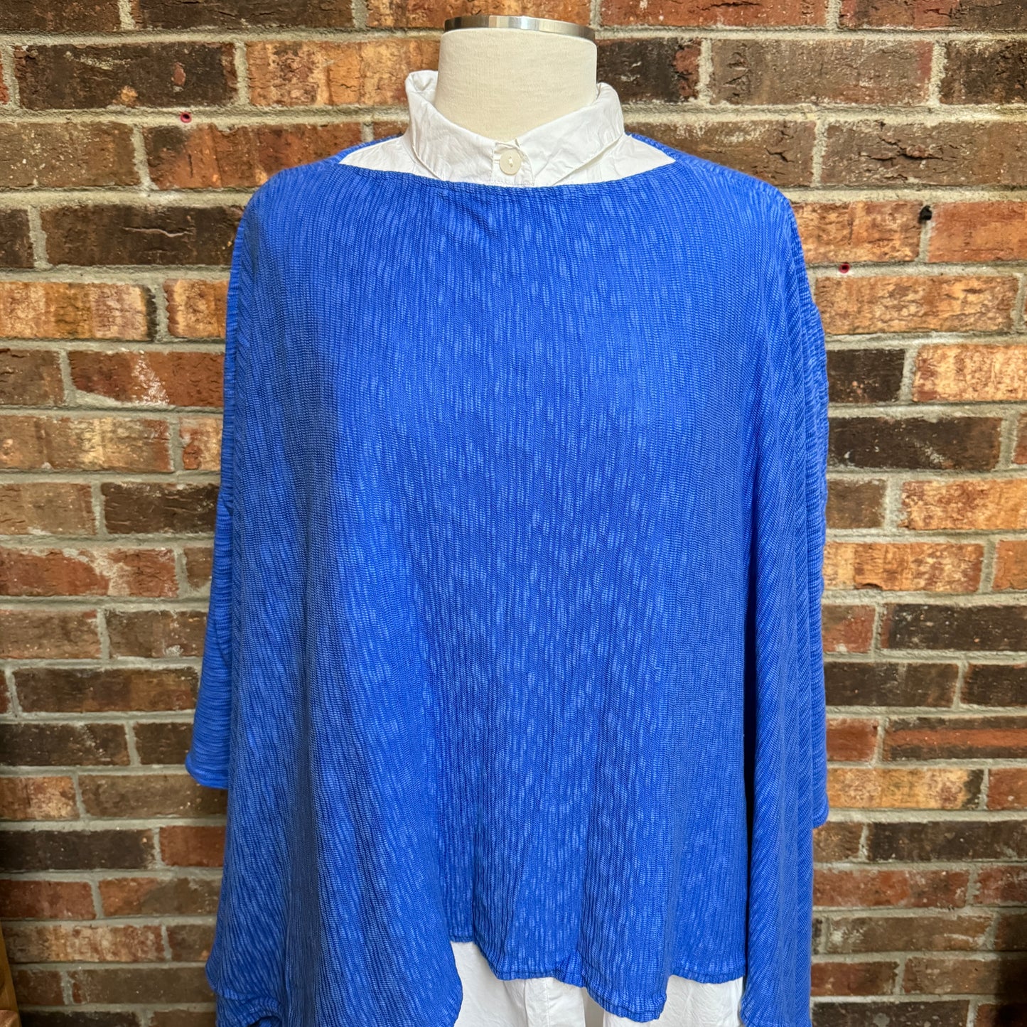 Poncho in Cornflower Blue by Prairie Cotton