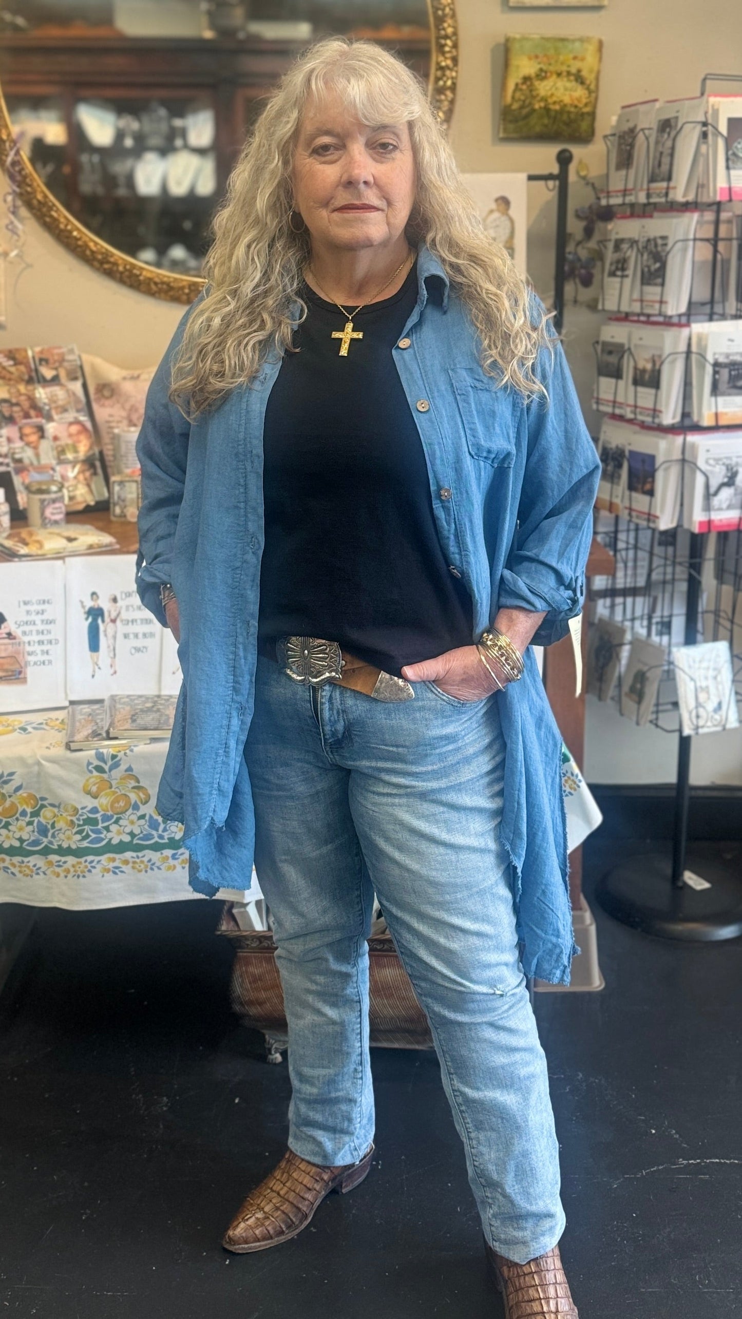 Button Down Tunic in Linen by Saga