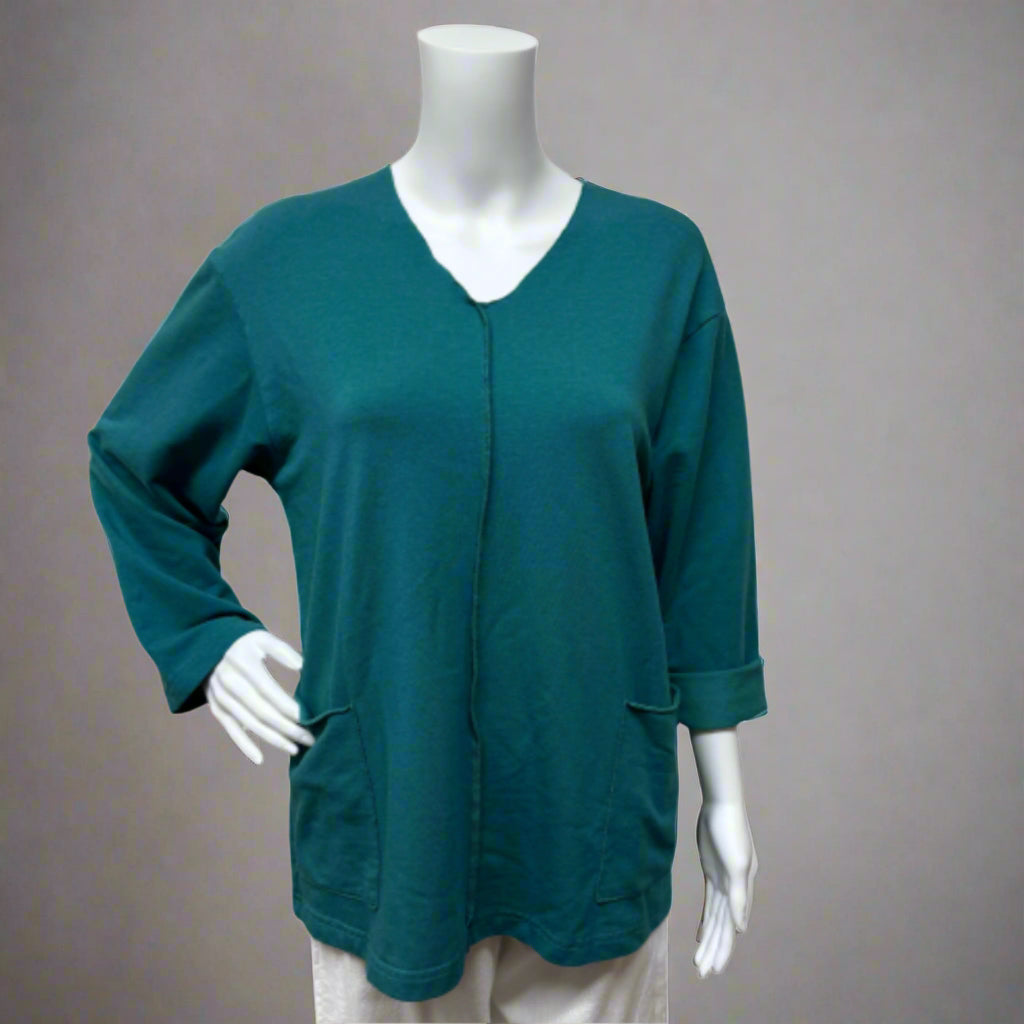 Sunday Shirt in Teal by Bryn Walker. Shop women's clothes and wearable art at Victoria Susan in Camden, SC. 