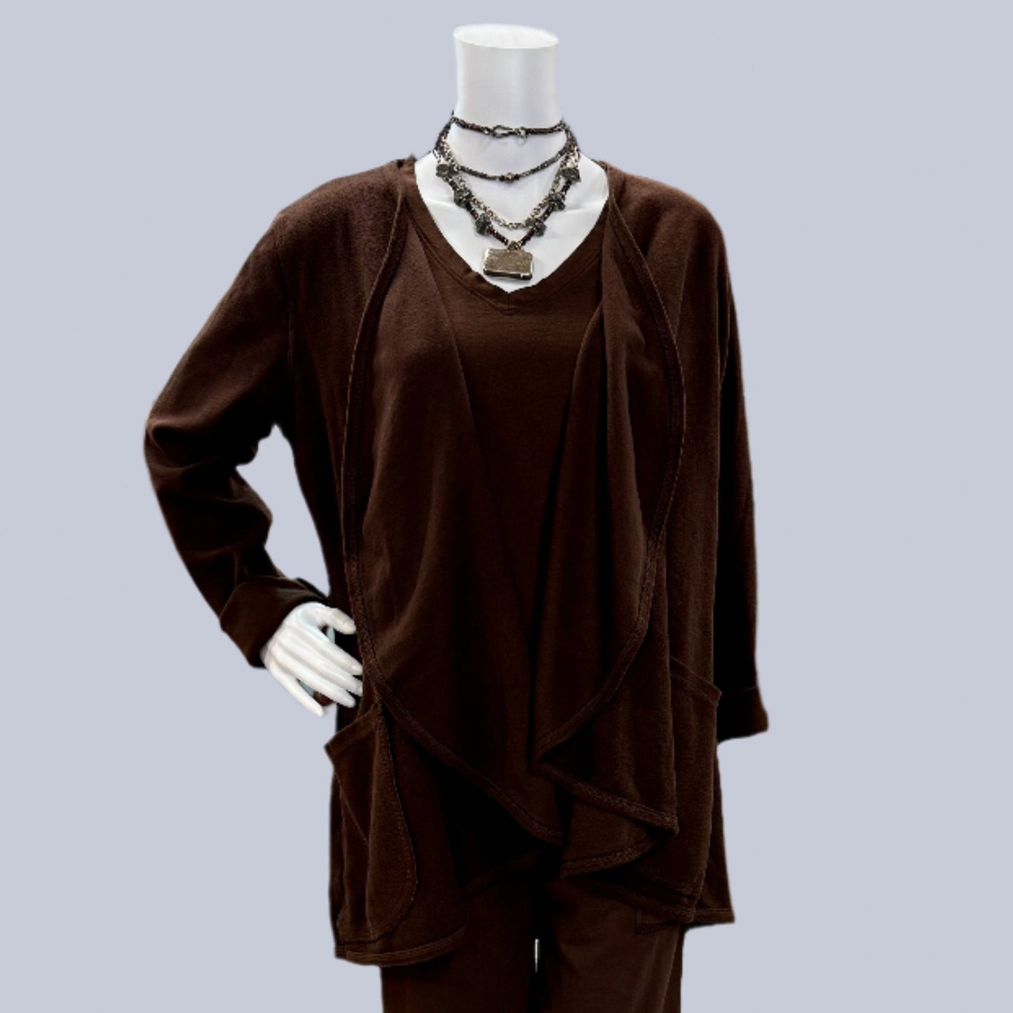 drape cardigan tunic by prairie cotton at Victoria Susan wearable art