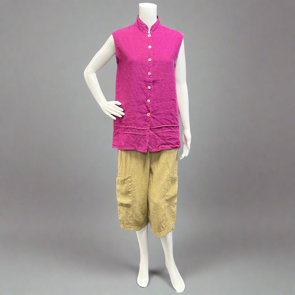 Sleeveless Pintuck Tunic In Light Linen by Bryn Walker.
Shop women's clothing and wearable art at Victoria Susan in Camden, SC.