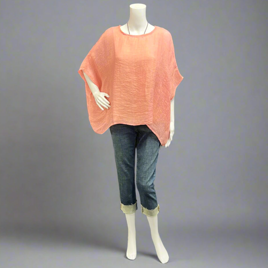 Venice O/S Top in Raw Linen by KVL Limited Edition Collection