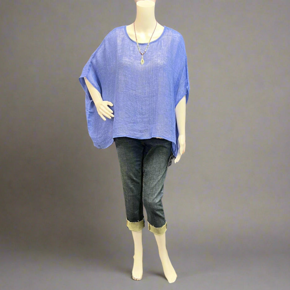 Venice O/S Top in Raw Linen by KVL Limited Edition Collection