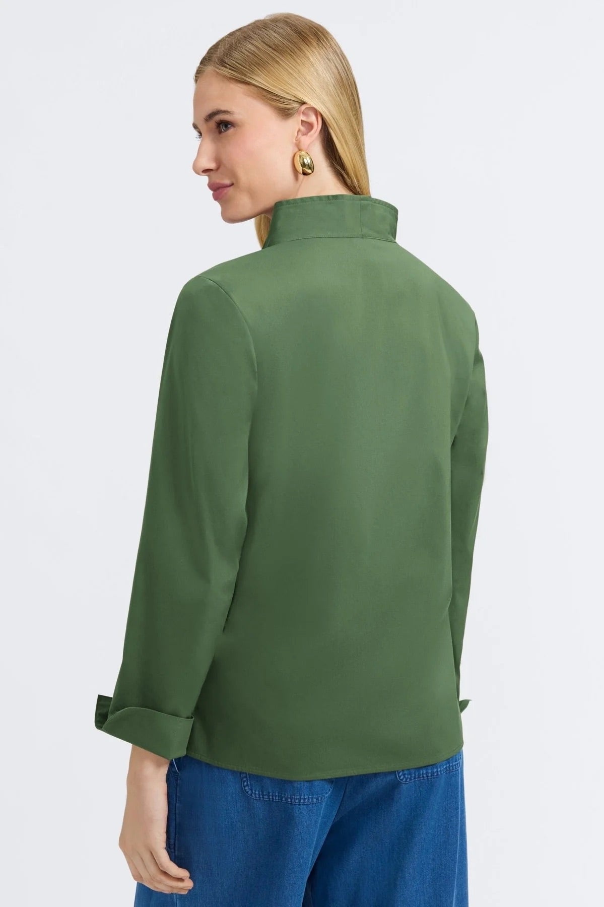 Tammy No Iron Stretch Long Sleeve Popover Shirt by Foxcroft