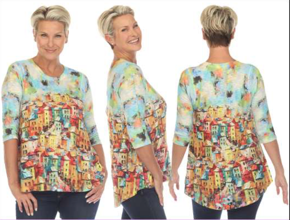 Inoah Tops at Victoria Susan Wearable Art. Women's clothing boutique in Camden SC