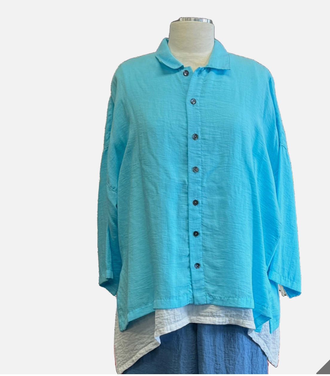 Button Up Big Shirt in Travel Crinkle by Eleven Stitch Design - CLOSEOUT