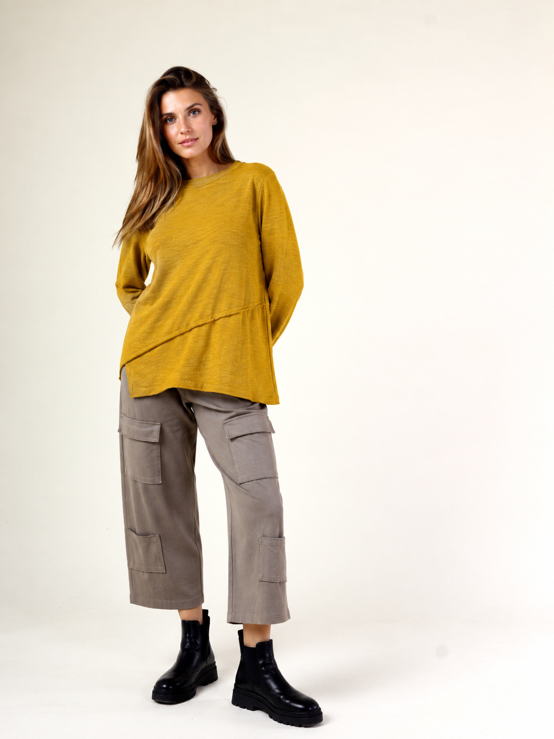 Asymmetrical Top in Cotton Slub by Fenini