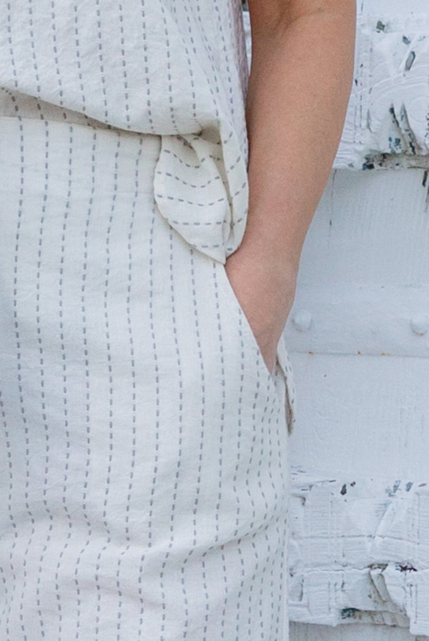 Naples Pant in Ivory Raw Cotton by KVL Limited Edition Collection. KVL at Victoria Susan Wearable Art.