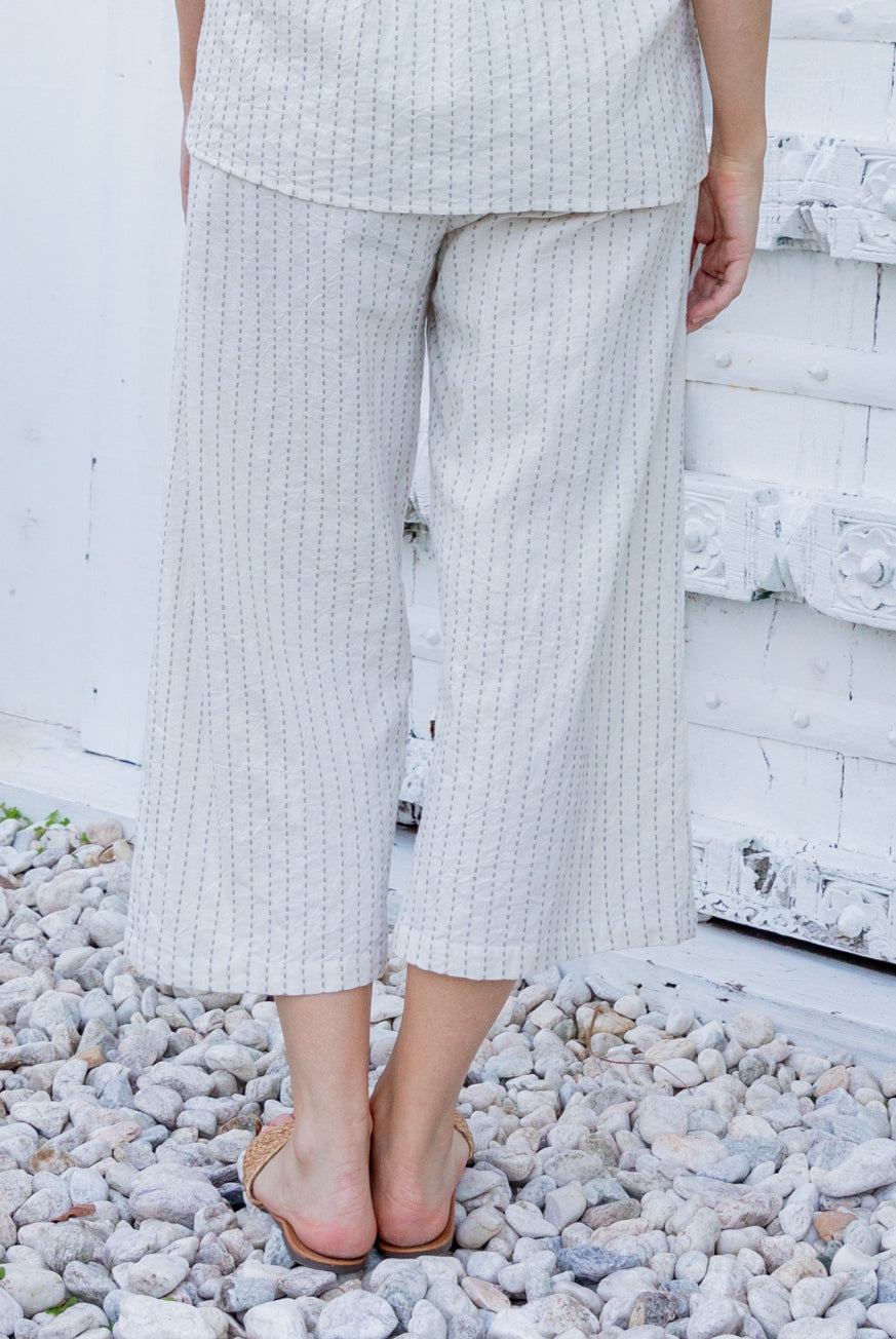 Naples Pant in Ivory Raw Cotton by KVL Limited Edition Collection. KVL at Victoria Susan Wearable Art.