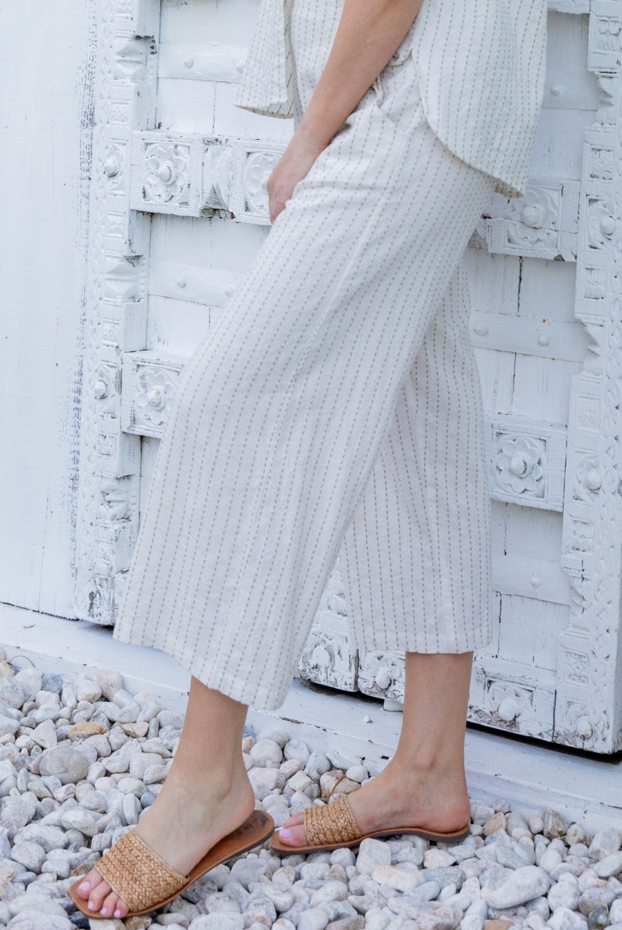 Naples Pant in Ivory Raw Cotton by KVL Limited Edition Collection. KVL at Victoria Susan Wearable Art.