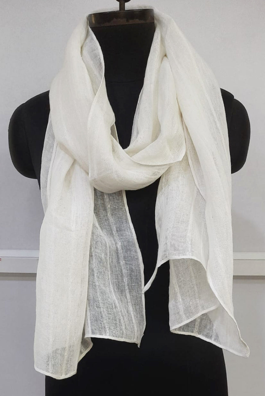 Raw Linen Scarf by KVL Limited Edition Collection at Victoria Susan Wearable Art. 