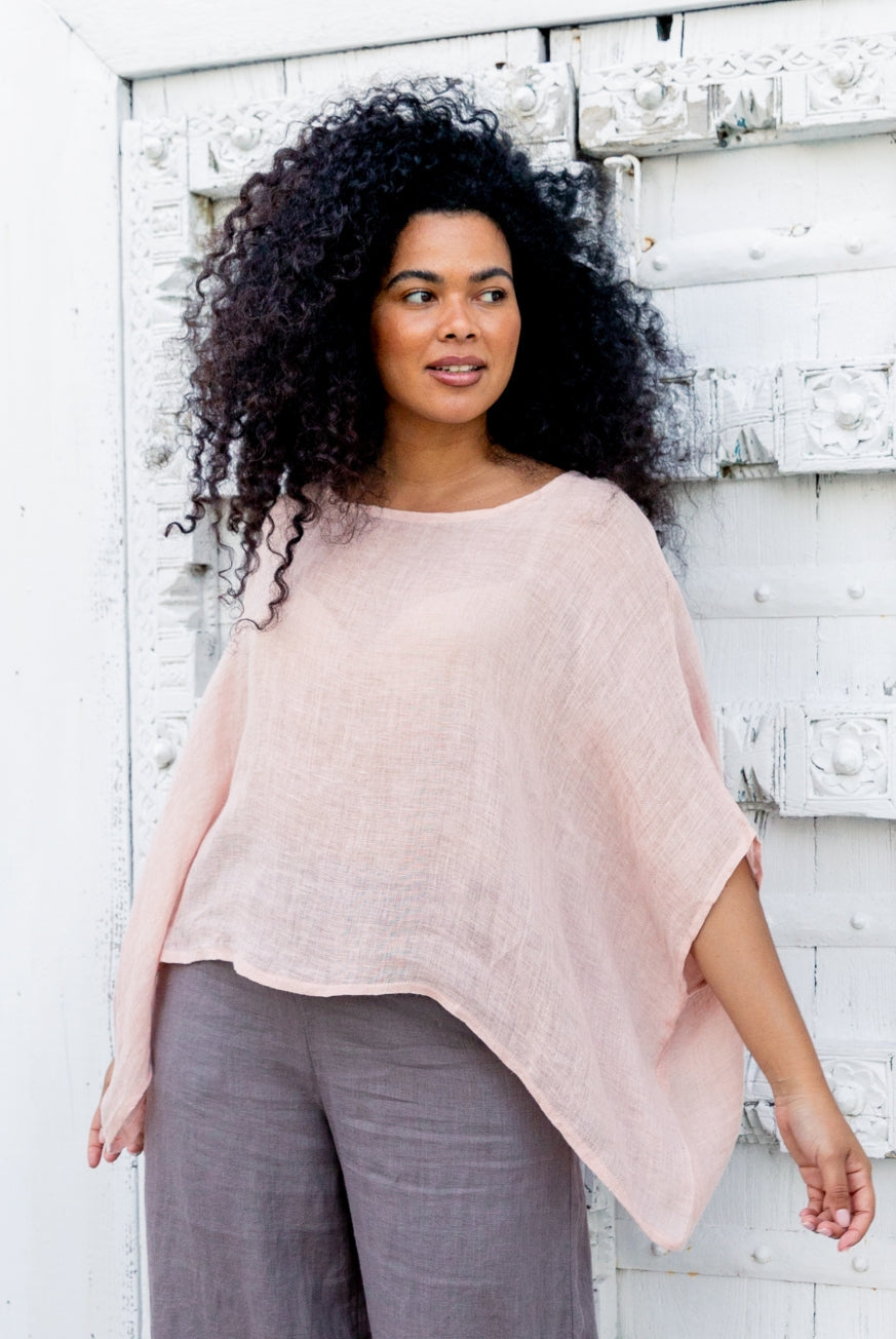 Venice O/S Top in Raw Linen by KVL Limited Edition Collection. Kim Van Loo at Victoria Susan Wearable Art. 