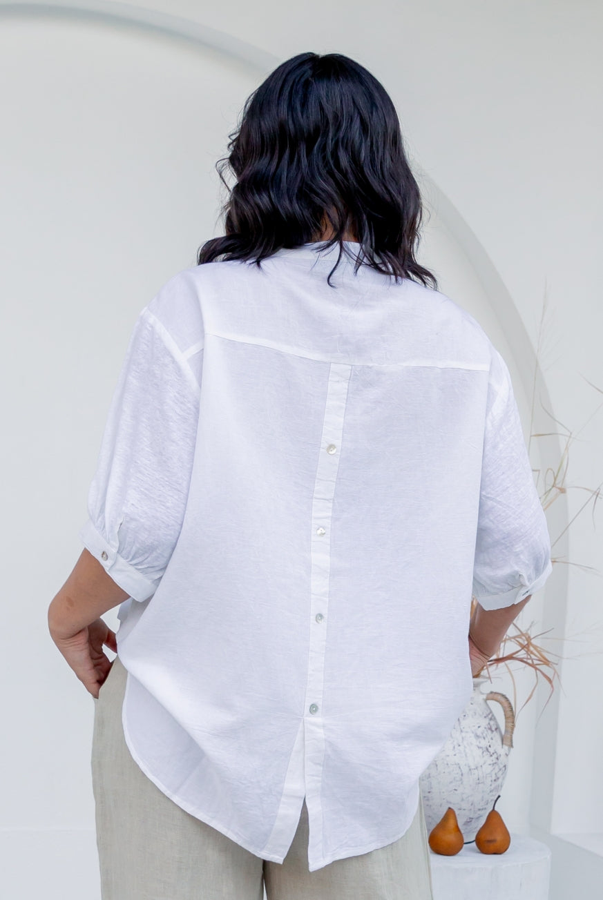 Amalfi Top in Raw Cotton & Linen by KVL Limited Edition Collection at Victoria Susan Wearable Art