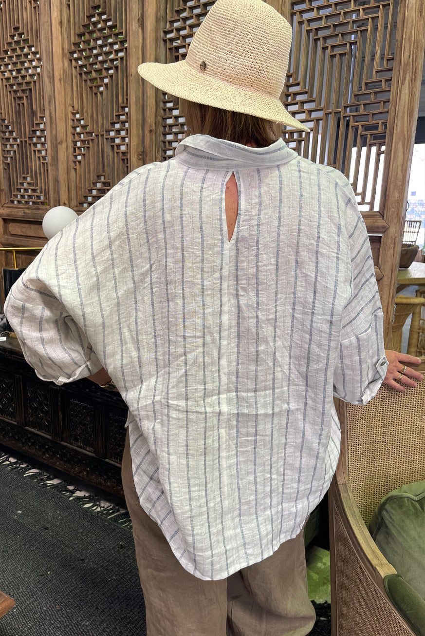 TARRANTO BLOUSE in Raw Linen by KVL Limited Edition Collection at Victoria Susan Wearable Art