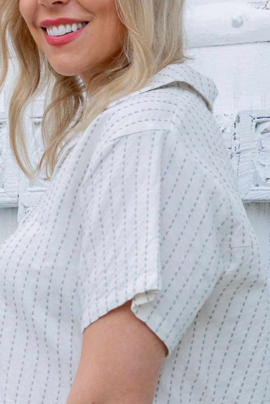 Naples Blouse in Raw Cotton by KVL Limited Edition Collection at Victoria Susan Wearable Art