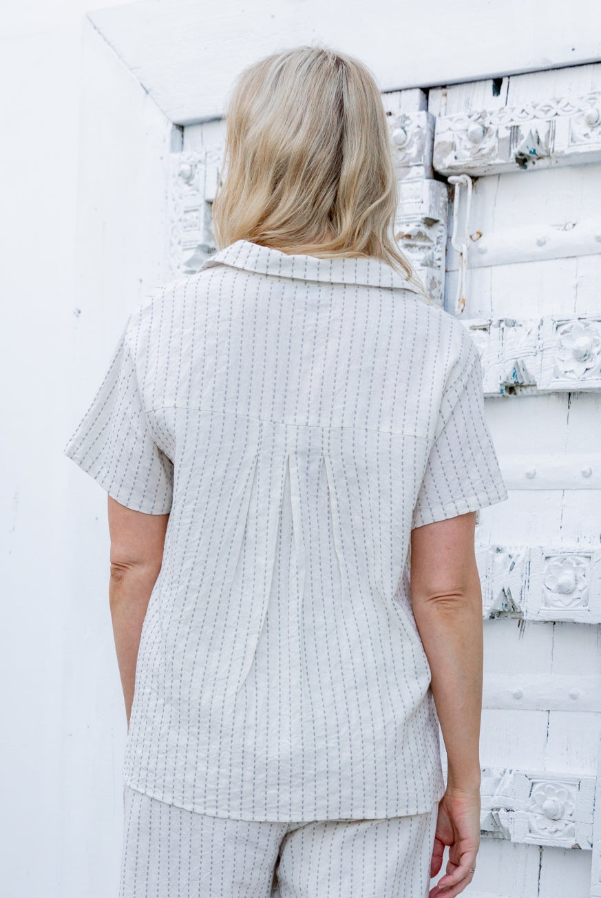 Naples Blouse in Raw Cotton by KVL Limited Edition Collection at Victoria Susan Wearable Art