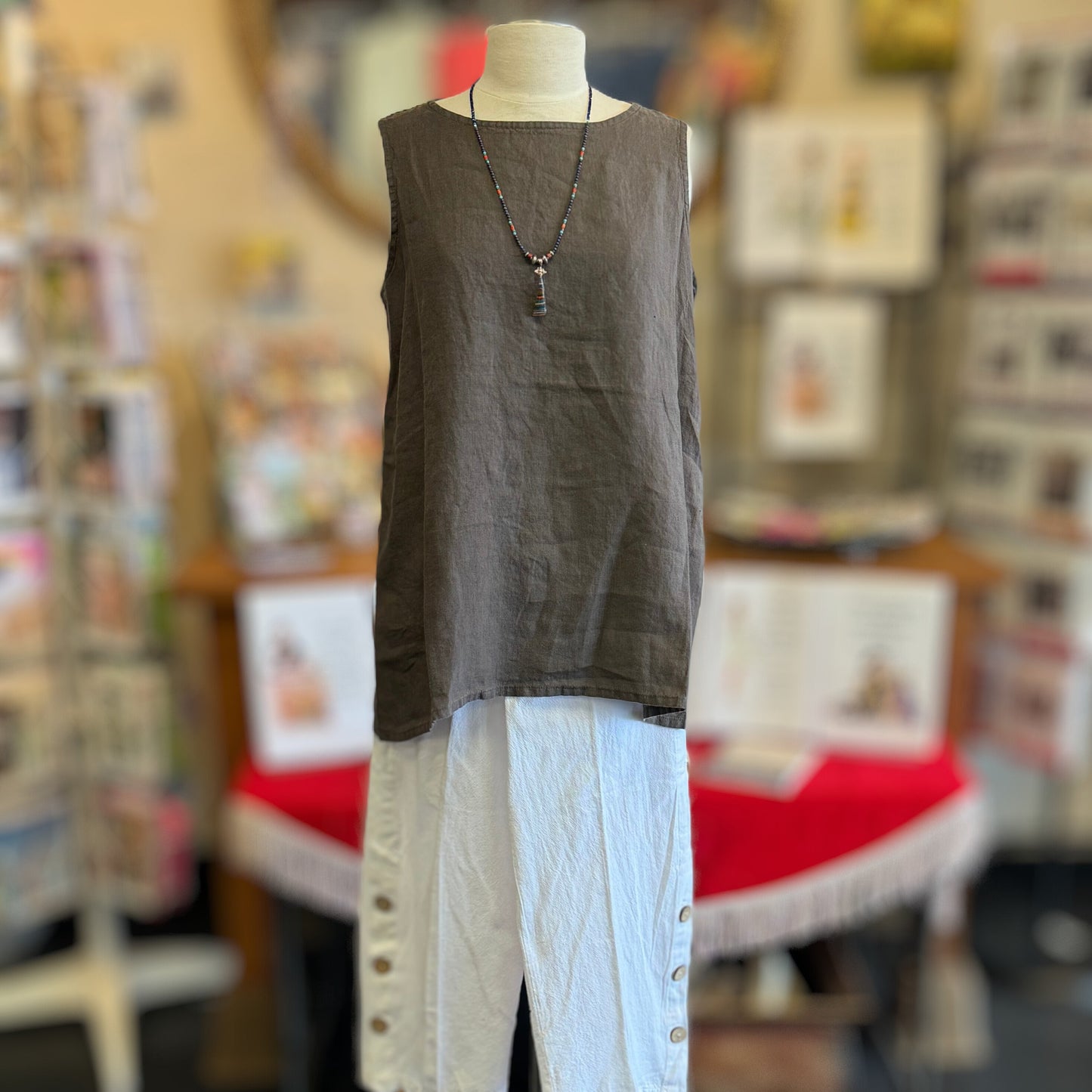 Victoria Susan Wearable Art is proud to carry USA Made Bryn Walker.  Bryn Walker designs are for women who demand comfort, quality and easy sophistication. Clothing for Travel. Linen Shirt. Linen Pants. Clothing for Women. Clothing for Ladies. Clothing for Petites. Clothing for Plus. Victoria Susan in Downtown Camden SC. 