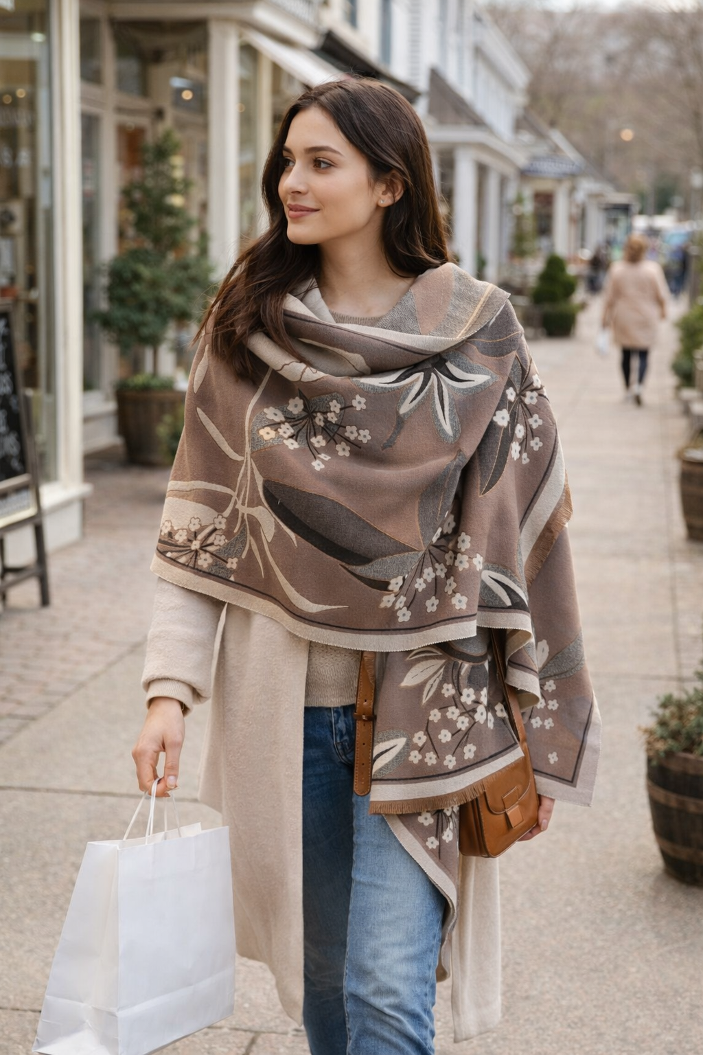 Garden Reversible Wrap in Gray & Black by Winding River