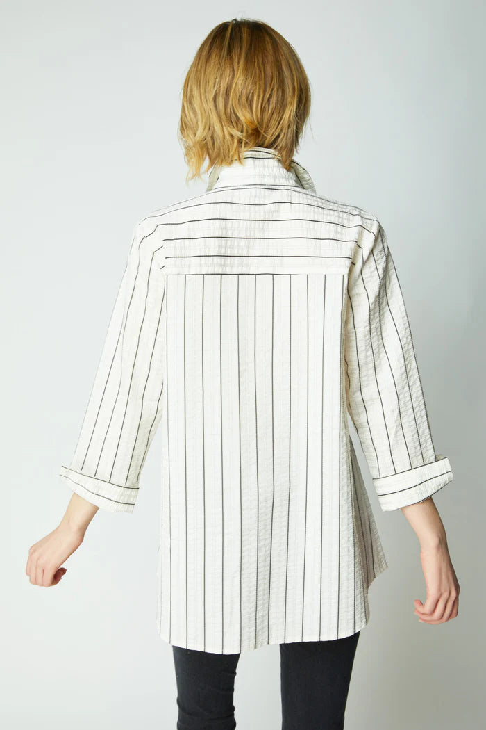 Hidden Placket Shirt in East Sides Stripe by Habitat