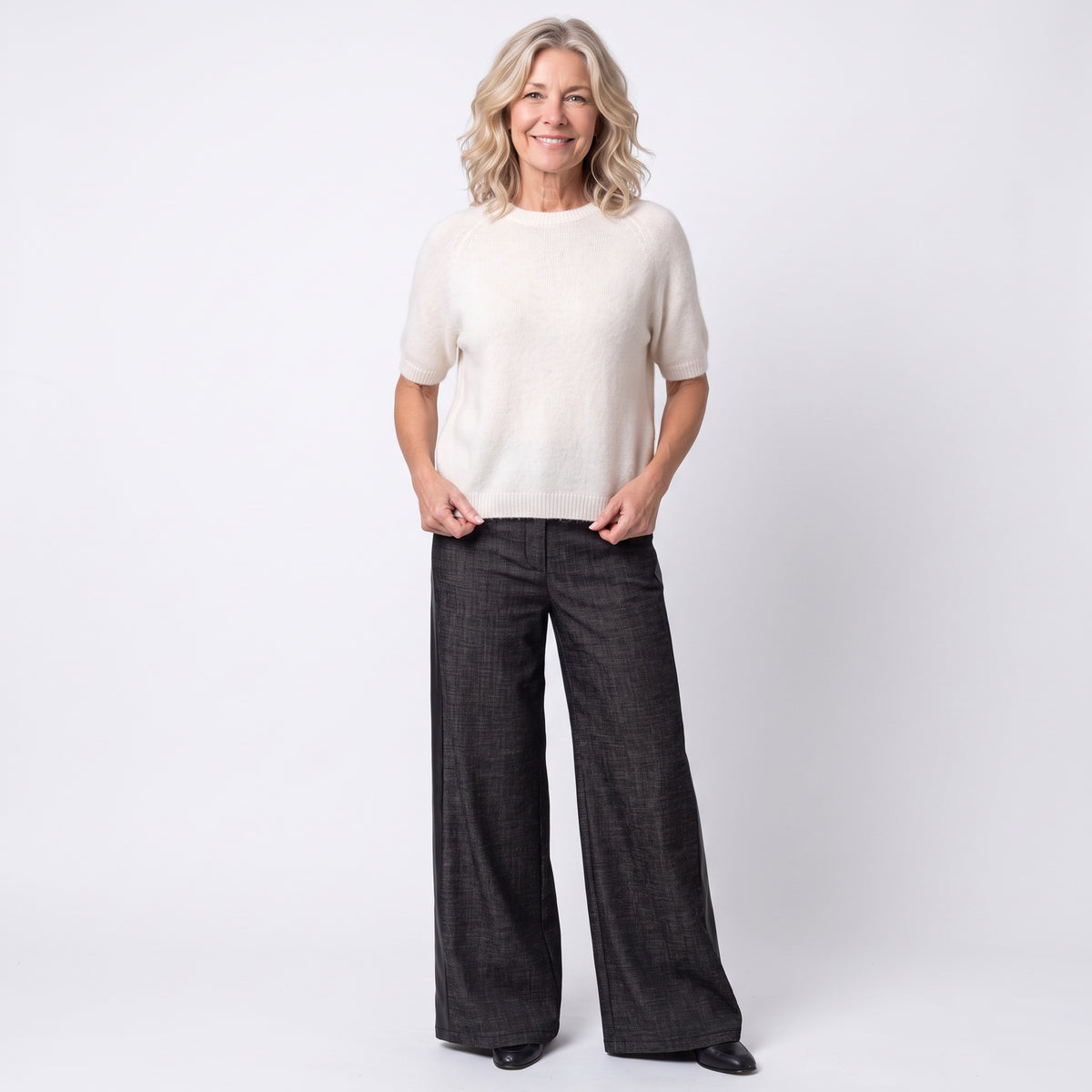 Elbow Sleeve Alpaca Blend Sweater  by M Made in Italy