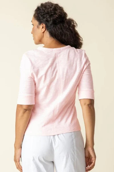 Cotton Pebble Split Neck Tee by Habitat