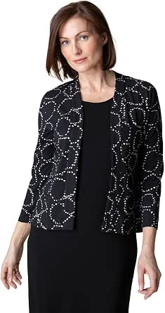 Core Travel Shirred Back Open Front Cardigan in Circle Print  by Habitat