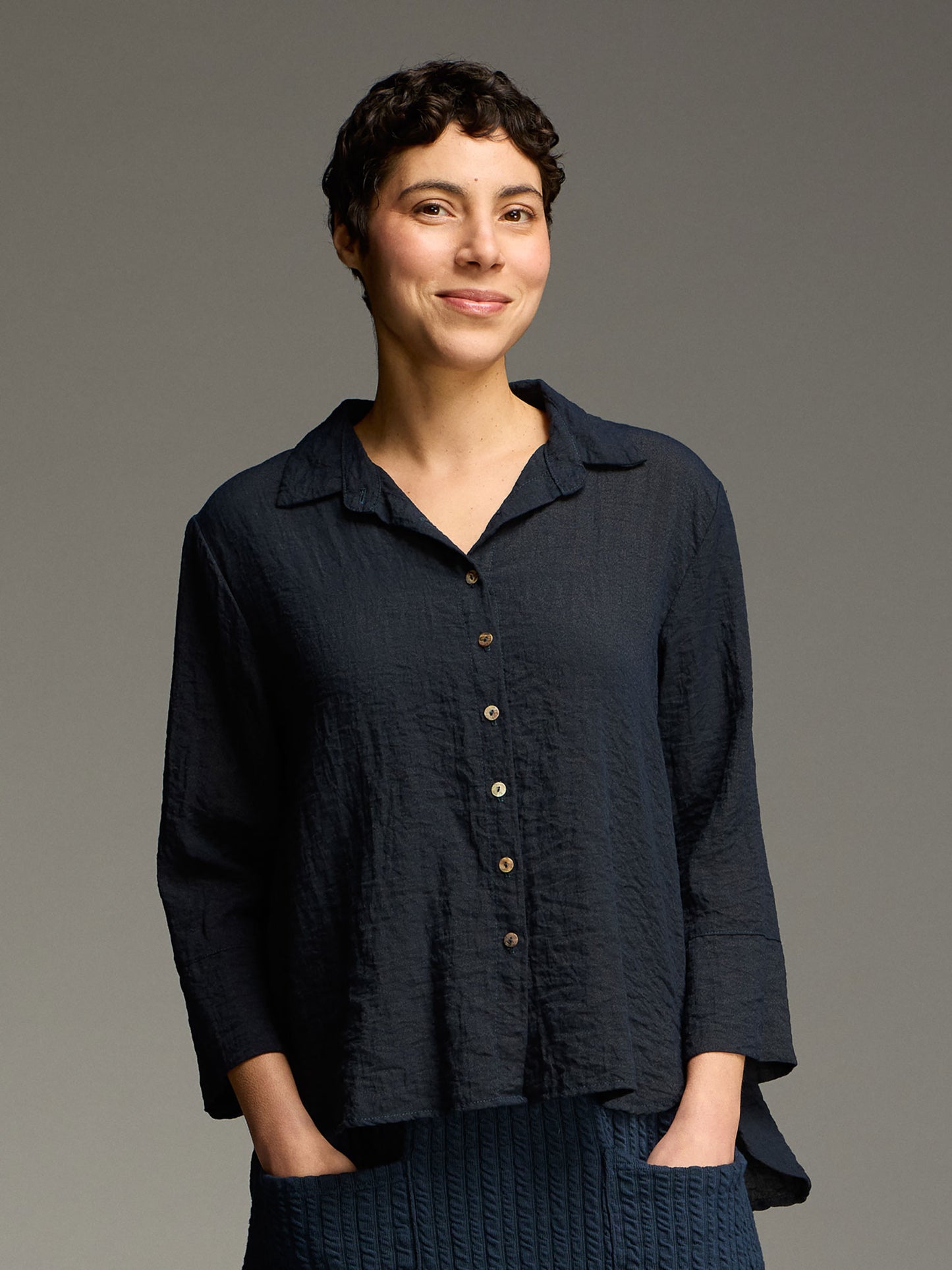 Cropped Easy Shirt in Fall Parachute by Cut-Loose | In Stock Now