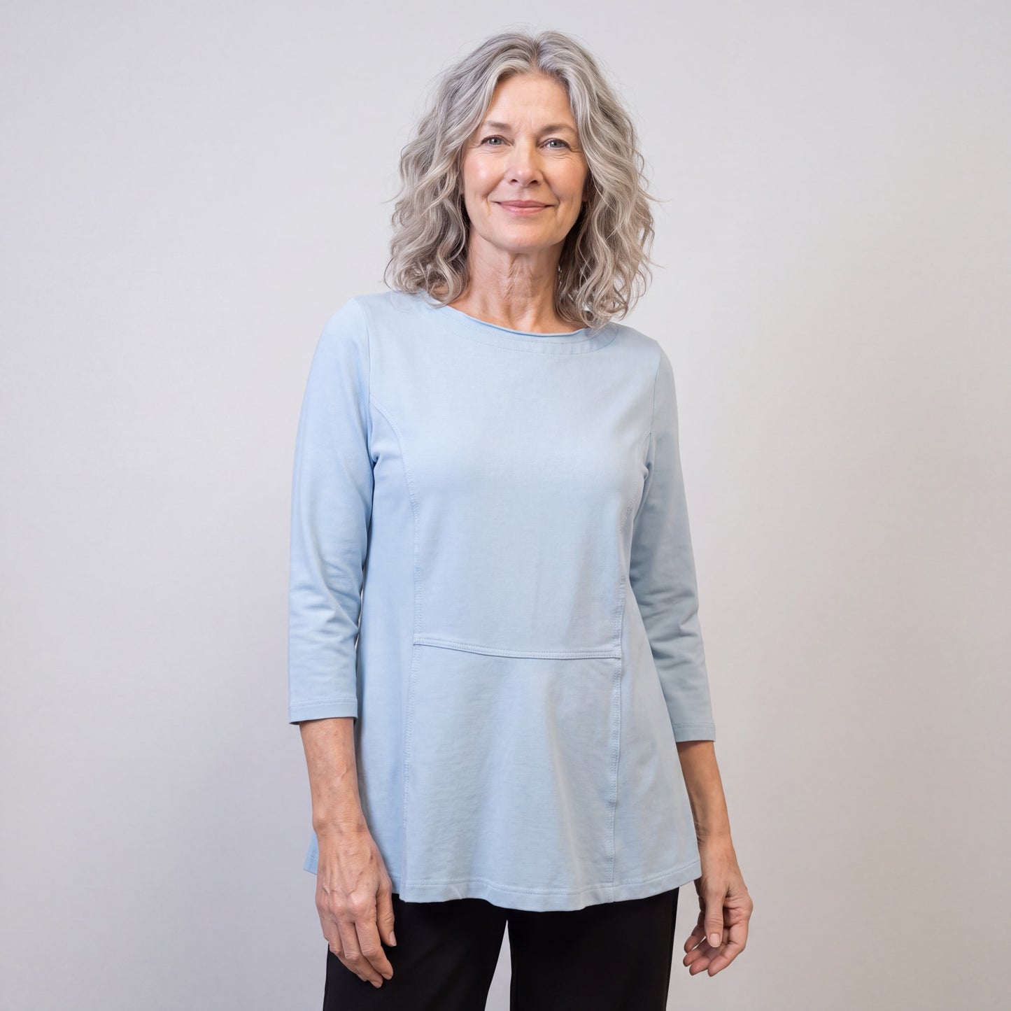 3/4 Sleeve Roll Edge Tee by Kleen