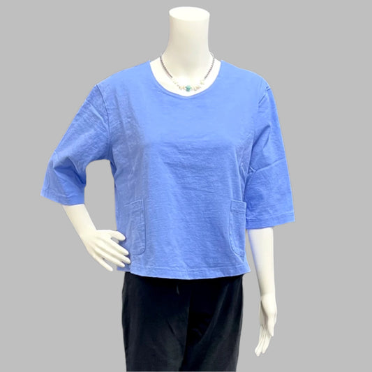 3/4 Sleeve 2 Pocket Boxy Tee in Cotton by Pacificotton - CLOSEOUT