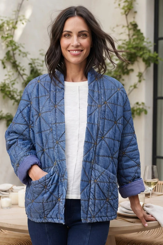 The Meridian Diamond Quilted Kimono Jacket by Habitat