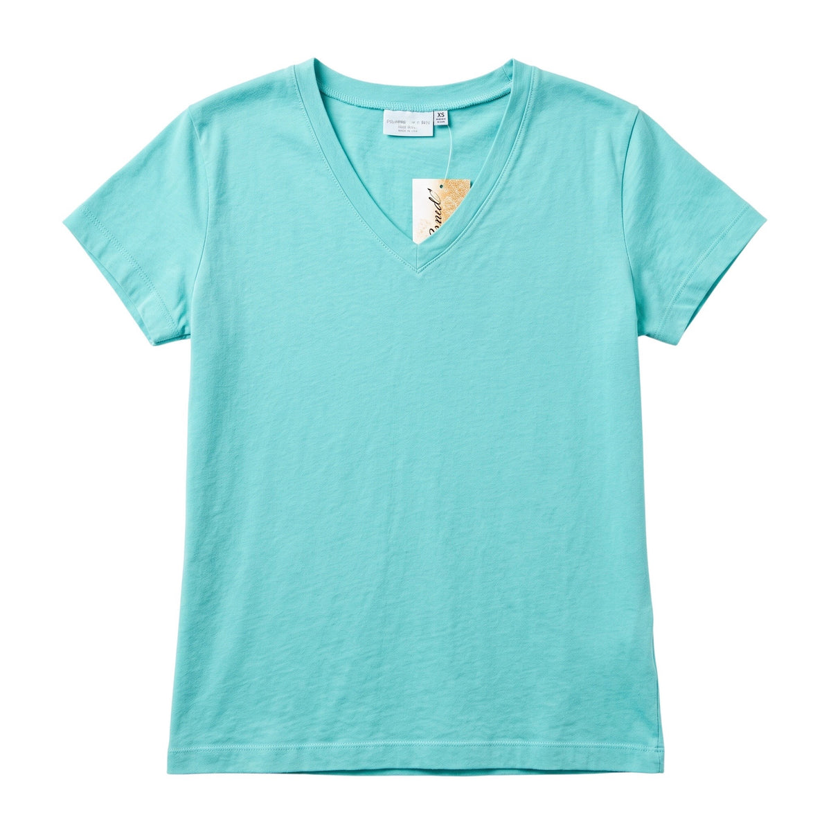 Short Sleeve V-Neck Tee in Jersey Soft Cotton by Prairie Cotton