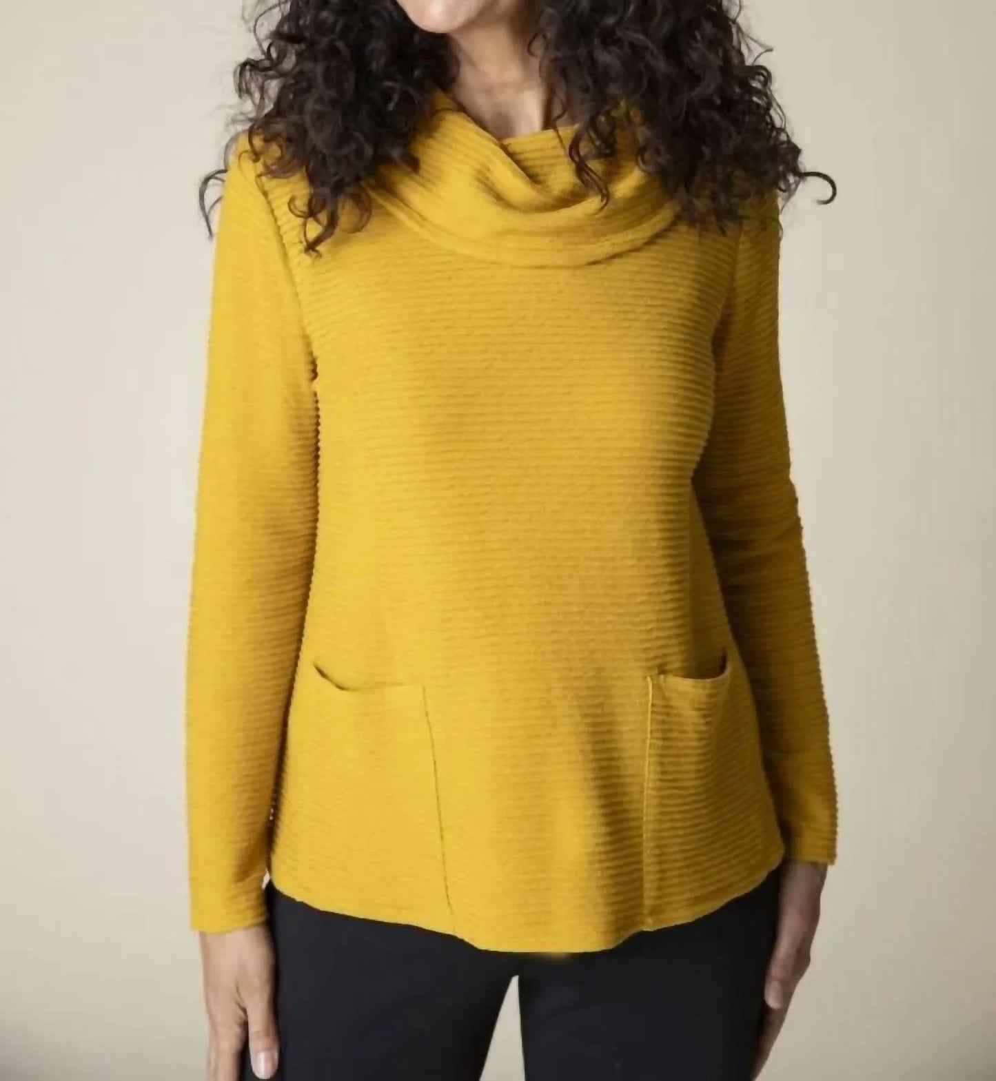 Ripple Effect Cowl Neck Pocket Top by Habitat