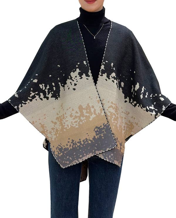 Terracotta Reversible Short Loop Wrap in Black & Beige by Winding River