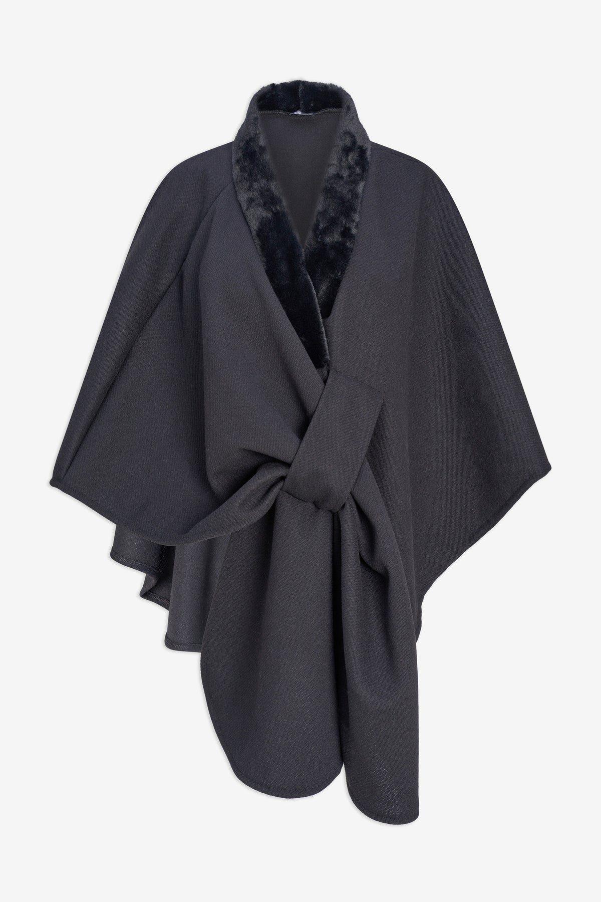 Faux Fur Collar Wrap in Black by M Made in Italy