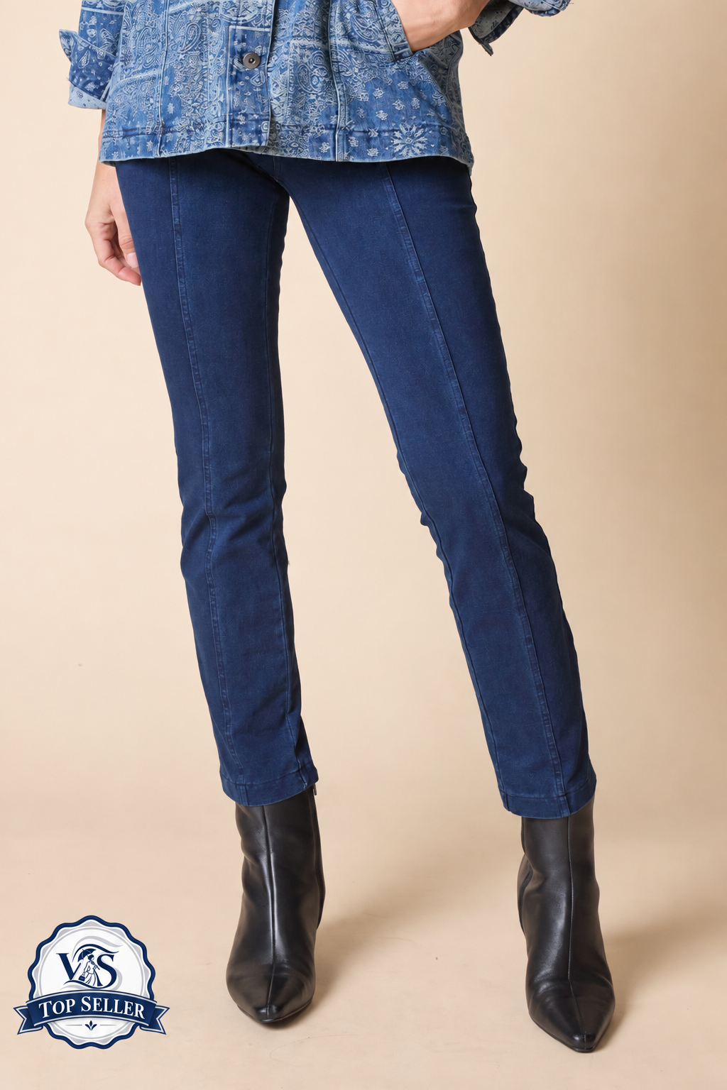 Stonewash Knit Straight Pant in Denim by Habitat