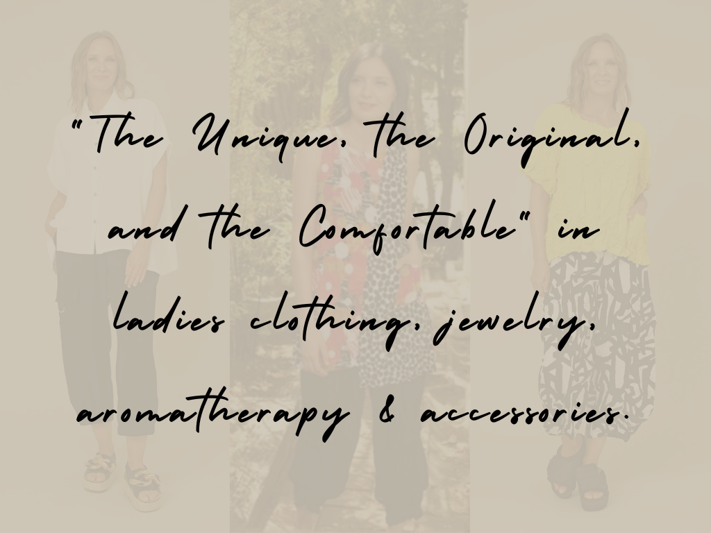 The unique the original and the comfortable in ladies clothing jewelry aromatherapy and accessories. Clothing for women at Victoria Susan Wearable Art in Camden sc.  We carry Linen Shirts and Made in the USA clothing.   We specialize in resort clothing or clothing to wear on a cruse.  Clothes for over 50.  Clothing for senior women. 