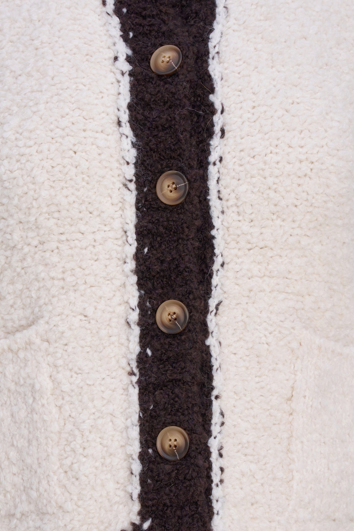 Textured Contrast Trim Cardigan by M Made in Italy