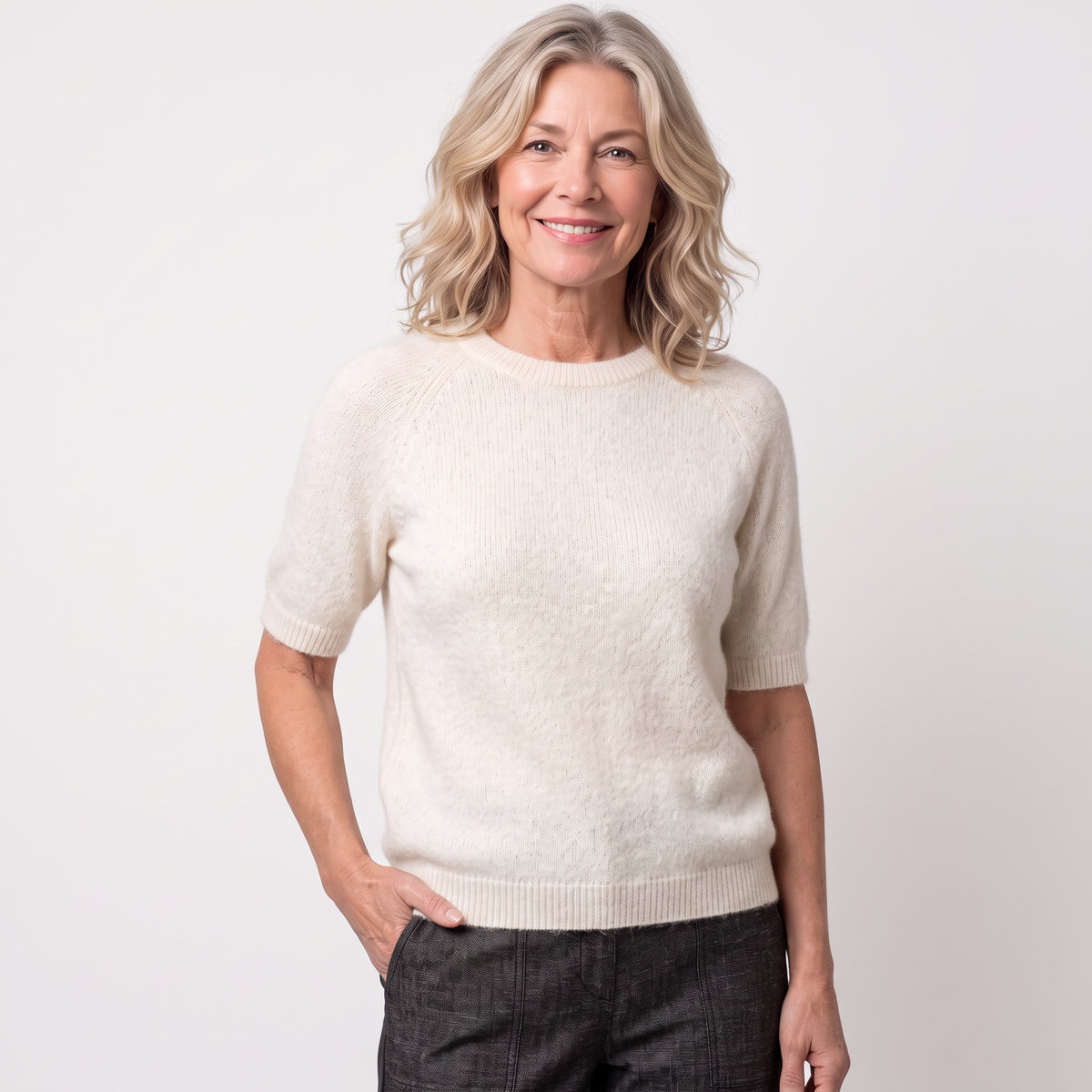 Elbow Sleeve Alpaca Blend Sweater  by M Made in Italy