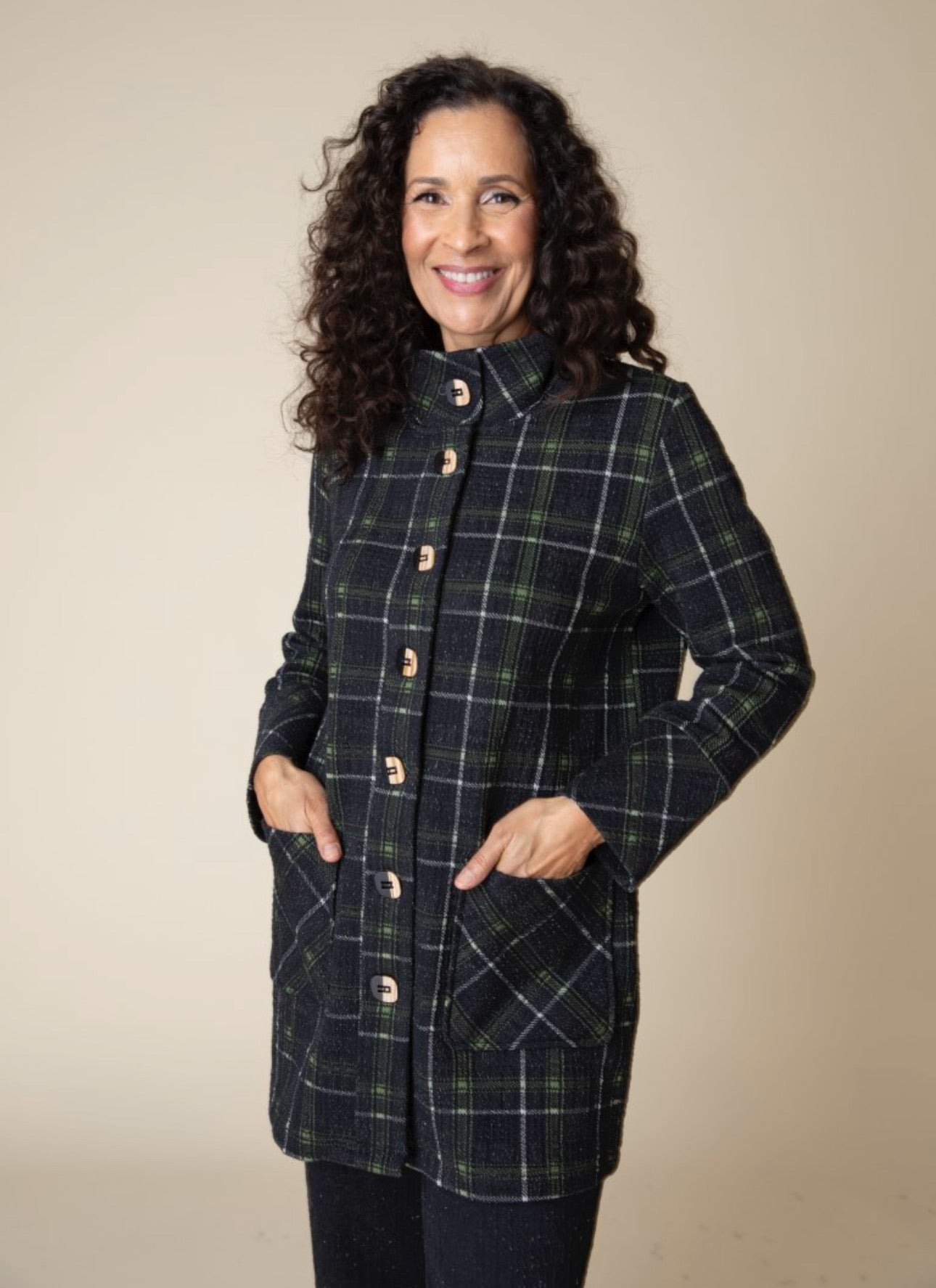 Speckle Knit Plaid Car Coat by Habitat