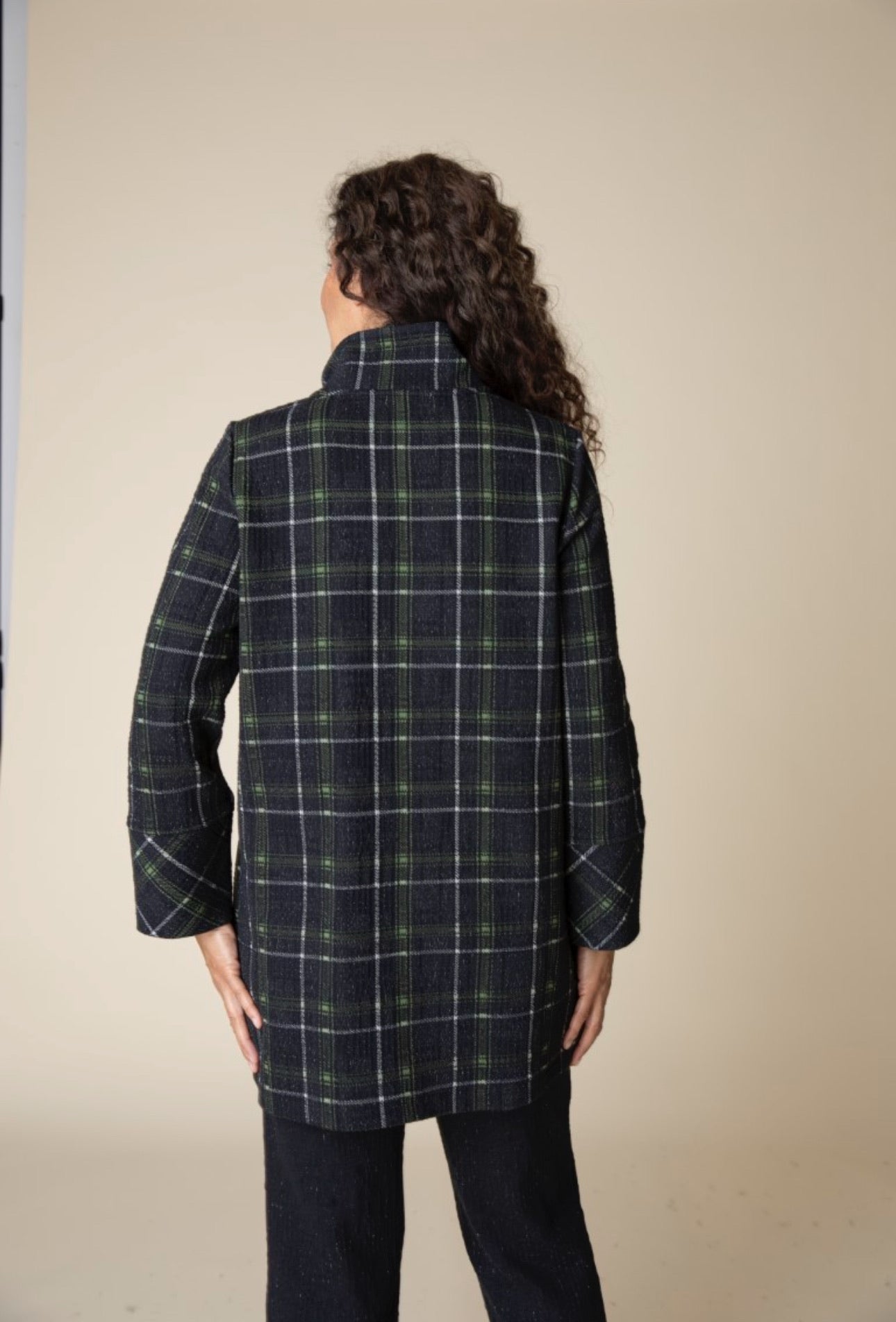 Speckle Knit Plaid Car Coat by Habitat