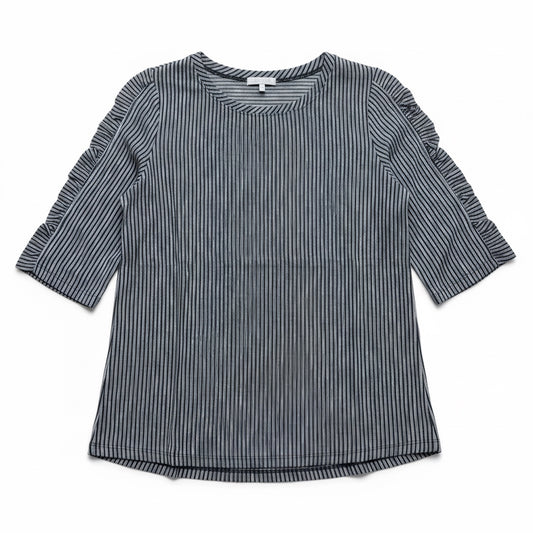 Striped Ruched Sleeve Cotton Tee by Habitat