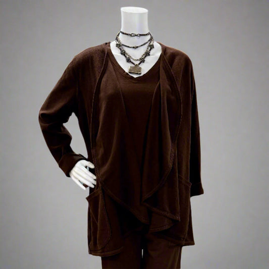 drape cardigan tunic by prairie cotton at Victoria Susan wearable art 