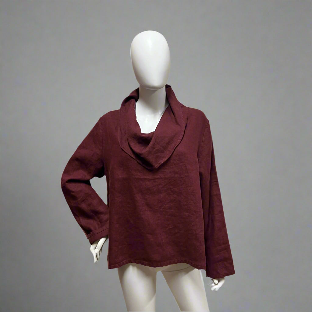 The Long Sleeve Nola Shirt in Heavy Linen by Bryn Walker. Shop women's clothing and wearable art in Camden SC.