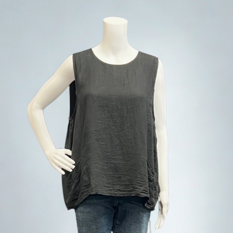 Two Pocket Tank in Linen by Saga